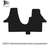 VW Transporter T6 Anteriore Tappetini Gomma Resistente 3MM (2024 Su) Nero 534