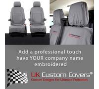 VW Transporter T6/T6.1 Anteriore Seat Cover & Ricamo (2024 Su) Grigio 104 Gemma