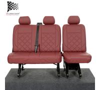 VW Transporter T6/T6.1 Posteriore Seat Cover Similpelle (2024 IN Poi) Rosso 966