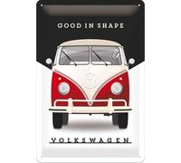 VW Volkswagen Camper Van Buono IN Forma Goffrato Metallo Insegna 300mm x 200mm