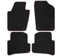 VW30-3 Set Tappetini Velluto Premium Opaco Rosso per Skoda Fabia III 2014-2022 t
