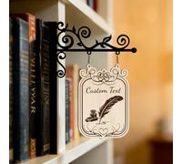 VWCSDSCS Divisore personalizzato per scaffale per libri con cartello da appendere, staffa decorativa in metallo personalizzata per accessori per biblioteche domestiche, organizzazione libreria e