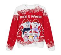 VWCSDSCS Felpa natalizia personalizzata con nome pupazzo di neve personalizzato girocollo manica lunga brutto maglione di Natale per mamma papà fratelli, Felpa 16, S-6XL