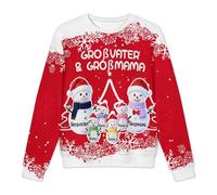 VWCSDSCS Felpa natalizia personalizzata con nome pupazzo di neve personalizzato girocollo manica lunga brutto maglione di Natale per mamma papà fratelli, Felpa 11, S-6XL