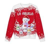 VWCSDSCS Felpa natalizia personalizzata con nome pupazzo di neve personalizzato girocollo manica lunga brutto maglione di Natale per mamma papà fratelli, Felpa 08, S-6XL