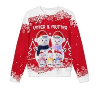 VWCSDSCS Felpa natalizia personalizzata con nome pupazzo di neve personalizzato girocollo manica lunga brutto maglione di Natale per mamma papà fratelli, Felpa 10, S-6XL