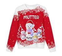 VWCSDSCS Felpa natalizia personalizzata con nome pupazzo di neve personalizzato girocollo manica lunga brutto maglione di Natale per mamma papà fratelli, Felpa 09, S-6XL