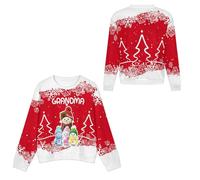 VWCSDSCS Felpa natalizia personalizzata con nome pupazzo di neve personalizzato girocollo manica lunga brutto maglione di Natale per mamma papà fratelli, Felpa 24, S-6XL