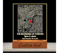 VWCSDSCS Luce notturna a LED con mappa stradale personalizzata dove ci siamo incontrati, lampada di posizione personalizzata con nome e data, regali romantici per coppie amanti anniversario Natale