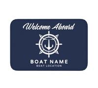 VWCSDSCS Personalizzato Benvenuto A Bordo Tappetino Personalizzato Flanella Ancora Zerbino Personalizzato Regali Nave Antiscivolo Tappeto Pavimento Ingresso Antiscivolo, Accessori Decorazione Interni
