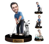 VWCSDSCS Personalizzato Golf Cartoon Figurine Trinket Personalizzato Caricatura Giocatore di Golf Scultura Ritratto Ornamento Golf Scrivania Nome Piatto Acrilico Cartoon Sport Regalo per gli amanti