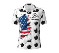 VWCSDSCS Polo da golf personalizzata con bandiera americana,Camicie da golf da uomo con nome personalizzato a maniche corte,Magliette da golf divertenti per uomo, Gof14, S/4XL