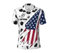 VWCSDSCS Polo da golf personalizzata con bandiera americana,Camicie da golf da uomo con nome personalizzato a maniche corte,Magliette da golf divertenti per uomo, Gof16, S/4XL