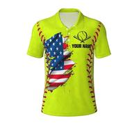 VWCSDSCS Polo da golf personalizzata con bandiera americana,Camicie da golf da uomo con nome personalizzato a maniche corte,Magliette da golf divertenti per uomo, Gof38, S/4XL