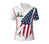 VWCSDSCS Polo da golf personalizzata con bandiera americana,Camicie da golf da uomo con nome personalizzato a maniche corte,Magliette da golf divertenti per uomo, Gof32, S/4XL