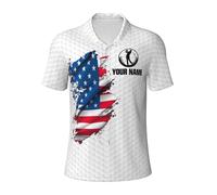 VWCSDSCS Polo da golf personalizzata con bandiera americana,Camicie da golf da uomo con nome personalizzato a maniche corte,Magliette da golf divertenti per uomo, Gof02, S/4XL