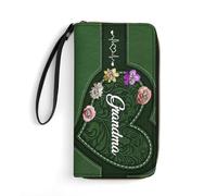 VWCSDSCS Portafogli personalizzato con scritta "Grandma's Little Sweethearts", idea regalo per madre e nonna da figlia e figlio, immagine dei cartoni animati con nome personalizzato, A4