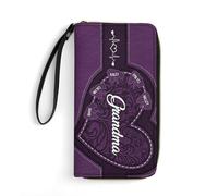 VWCSDSCS Portafogli personalizzato con scritta "Grandma's Little Sweethearts", idea regalo per madre e nonna da figlia e figlio, immagine dei cartoni animati con nome personalizzato, A3