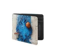 VWCSDSCS Portafoglio per bambini da calcio in fiamme personalizzato per ragazzi Nome personalizzato Divertente Pelle Bifold RFID Blocco Tasca portamonete Regali di compleanno di Natale per Ragazzo