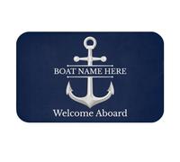 VWCSDSCS Tappetino personalizzato Welcome Aboard Barca/Tappeto Ancore Personalizzato Tappetini a tema nautico per casa anteriore Interno Esterno Esterno Tappeto ingresso