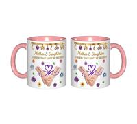 VWCSDSCS Tazza da caffè personalizzata con scritta in lingua inglese "Mother & Daughter A Bond that Can't Be Broken", tazza da caffè personalizzata per mamma e figlia che si tengono per mano, regalo