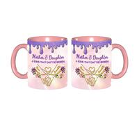 VWCSDSCS Tazza da caffè personalizzata con scritta in lingua inglese "Mother & Daughter A Bond that Can't Be Broken", tazza da caffè personalizzata per mamma e figlia che si tengono per mano, regalo
