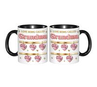 VWCSDSCS Tazza in ceramica personalizzata Love Being Called Grandma - Tazza da caffè personalizzata con nomi dei nipoti da 325 ml, regalo premuroso per nonna, Gigi, Mimi, Nana per il Ringraziamento