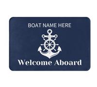 VWCSDSCS Zerbino personalizzato con scritta in inglese Welcome Aboard (benvenuto a bordo), per pavimento, casa, cucina, barca, tappetini nautici per casa, interni, esterni, esterni, ingresso, 61 x