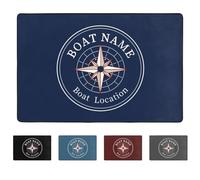 VWCSDSCS Zerbino personalizzato con scritta Welcome Aboard a tema nautico, tappeto con bussola, tappeto per ingresso, tappeto per interni, tappetino da bagno, antiscivolo, tappeto di benvenuto per