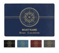 VWCSDSCS Zerbino personalizzato con scritta "Welcome Aboard" a tema nautico, tappeto con bussola, tappeto per ingresso, tappeto per interni, tappetino da bagno, antiscivolo, tappeto di benvenuto per