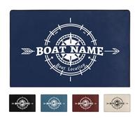 VWCSDSCS Zerbino personalizzato con scritta Welcome Aboard a tema nautico, tappeto con bussola, tappeto per ingresso, tappeto per interni, tappetino da bagno, antiscivolo, tappeto di benvenuto per