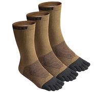 VWELL Calcetines de Algodón Calzini Dito, Marrone (3 Paia), 7-11 Unisex-Adulto