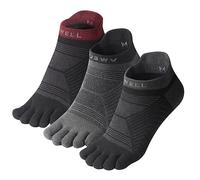 VWELL Coolmax, calzini con dita per uomo/donna, calzini a cinque dita ad alte prestazioni, calzini sportivi senza spettacolo (3 paia), Colore misto1, Medium