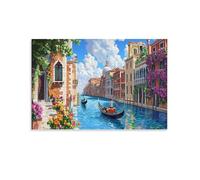 VWENOLRIX Quadri AstRatto ti Moderni Venezia, città d'acqua Quadri Moderni Canale Stampe D'arte Decorazione Fibre Nano Ultrafini Stampa in Alto Adatto Alle Famiglie