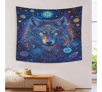 VWENOLRIX Wolf Stampa 3D Arazzo Da Parete Poster Ornamento Murale Tapestry Accessori Divisori Arazzo Per Soggiorno Camera Da Letto Dormitorio 150cmx200cm