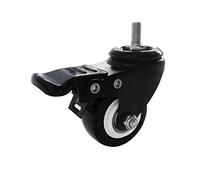 VWINDESK Set di 4 ruote girevoli M8 da 15 mm con bloccaggio filettato, girevoli in poliuretano, con piastra superiore a 360 gradi, capacità totale 99,8 kg, freno, utilizzate per scrivania in piedi