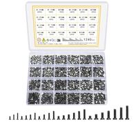 Vwoqiy 1240 Pezzi Piccole Viti per Occhiali, Micro Viti di Riparazione, Mini Vite a Testa Svasata Piatta, Bulloni Vite per Occhiali da Orologio Computer