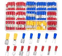 Vwoqiy 280 Pezzi Connettori Elettrici, Capicorda Elettrici Connettori Elettrici Terminali Kit, Capicorda, Forcella, Occhiello, Vanga e Anello Isolati Assortimento Capicorda Set