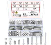 Vwoqiy 345 Pezzi M5 Set di Viti Bulloni e Dadi e Rondelle Kit Bulloni Viti a