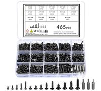 Vwoqiy 465 Pezzi M3 M4 M5 Viti Autofilettanti per Legno, Vite a Testa Piatta Esagonale, Viti per Legno a Testa Svasata con Esagono Incassato in Acciaio Carbonio Assortimento Kit per Lamiera