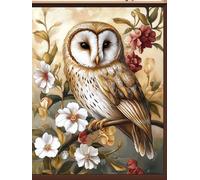 VwrxnchCoatx Kit Punto Croce Gufo, Schemi Quadri Set Ricamo Punto Croce Kit Da Ricamare Principianti Starter Prestampato Stampato Completo Bambini Cross Stitch Embroidery Animali Ricami 40 X 50 Cm