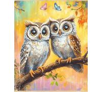 VwrxnchCoatx Kit Punto Croce Gufo, Schemi Quadri Set Ricamo Punto Croce Kit Da Ricamare Principianti Starter Prestampato Stampato Completo Bambini Cross Stitch Embroidery Animali Ricami 40 X 50 Cm