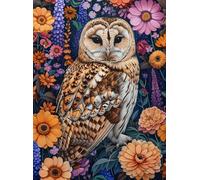 VwrxnchCoatx Kit Punto Croce Gufo, Schemi Quadri Set Ricamo Punto Croce Kit Da Ricamare Principianti Starter Prestampato Stampato Completo Bambini Cross Stitch Embroidery Animali Ricami 40 X 50 Cm