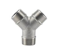 VWWJCCRO 1/4" 3/8" 1/2" 3/4" 1" 1-1/4" 1-1/2" 2" BSP Male Y Shape 3 Ways Connector Coupler Splitter 304 Stainless Steel Pipe Fitting(DN8) Barb Fittings