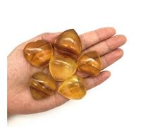 VWWJCCRO 1 Piece Yellow Fluorite Love Heart Crystal Gemstone Jewelry Quartz Crystals Home Decor(35-40mm)