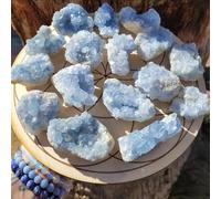 VWWJCCRO 150-200 g di Celestite Druzy Grezzo Cluster Geode Blu Cielo Cristalli Grezzi