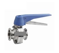 VWWJCCRO 19 25 32 38 45 51mm Pipe OD x 1.5" 2" Tri Clamp Squeeze Trigger Flow Control Valve SUS 304 Stainless Brewing(38mm Ferrule 50.5) Barb Fittings