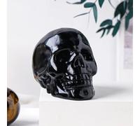 VWWJCCRO 1PC Black Obsidian Crystal Skulls Statue Stones Crafts Room Decor Aquarium Witchcraft Decoration