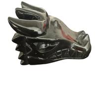 VWWJCCRO 1pcs Large Black Obsidian Dragon Head Hand Engraved Big Size Crystal Skull for Decoration Home Decor