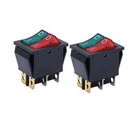 VWWJCCRO 2 pezzi AC 250V/16A, 125V/20A pulsante rosso e verde con interruttore di posizione ON/OFF DPDT 6 pin 2